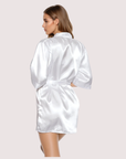 Satin Kimono Robe in White