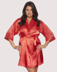 Satin Kimono Robe Curvy Fit in Red