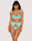 Desire Jardin Lace Bra, Garter & Thong Set