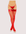 Vinyl Fishnet Thigh Highs in Red