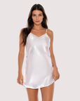 Midnight Satin Slip Dress in Pink