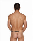 Back view of the Luné d’Or Fil Men’s G-String in black, showing the thin string back.