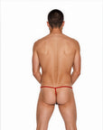 Back view of the Luné d’Or Fil Men’s G-String in red, showing the thin string back.