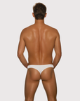 Back view of the Luné d’Or Forme Men’s Thong in gray, showing the narrow thong back.