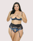 L'Interdit Curvy Fit Open Bra & Garter Set