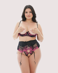 L'Interdit Curvy Fit Open Bra & Garter Set